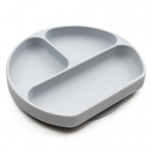 Bumkins Silicone Grip Dish 6m+ Grey